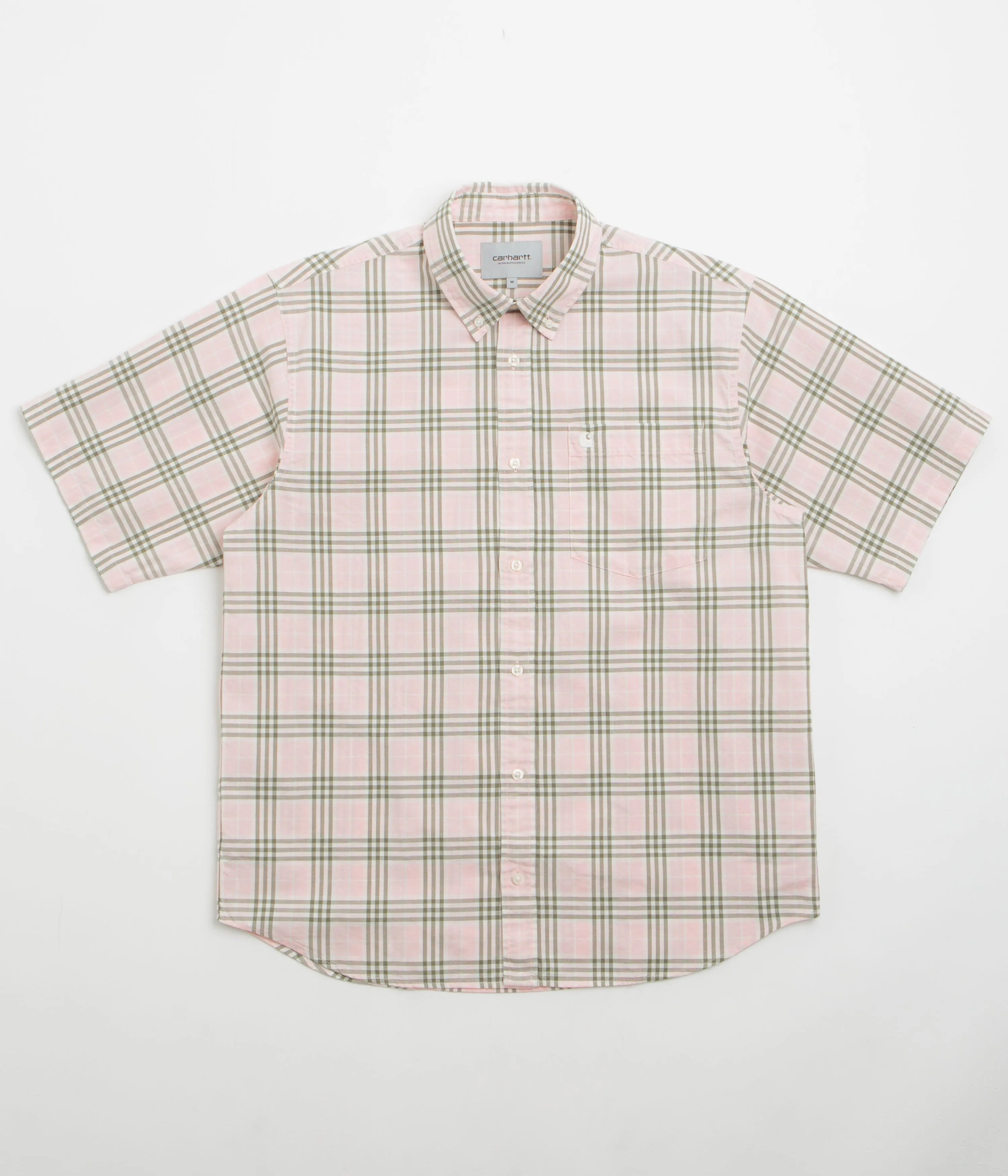 Carhartt Niven Short Sleeve Shirt - Niven Check / Air Pink / Wax