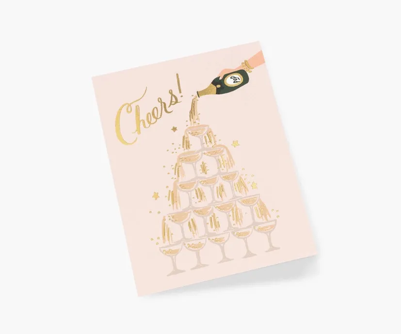 Champagne Tower Cheers Card