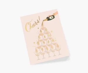 Champagne Tower Cheers Card