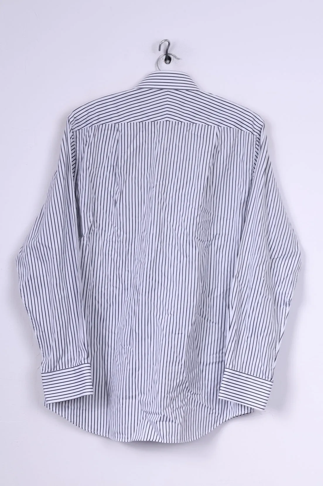 Charles Tyrwhitt Mens 41 16 M Casual Shirt White Cotton Striped Long Sleeve