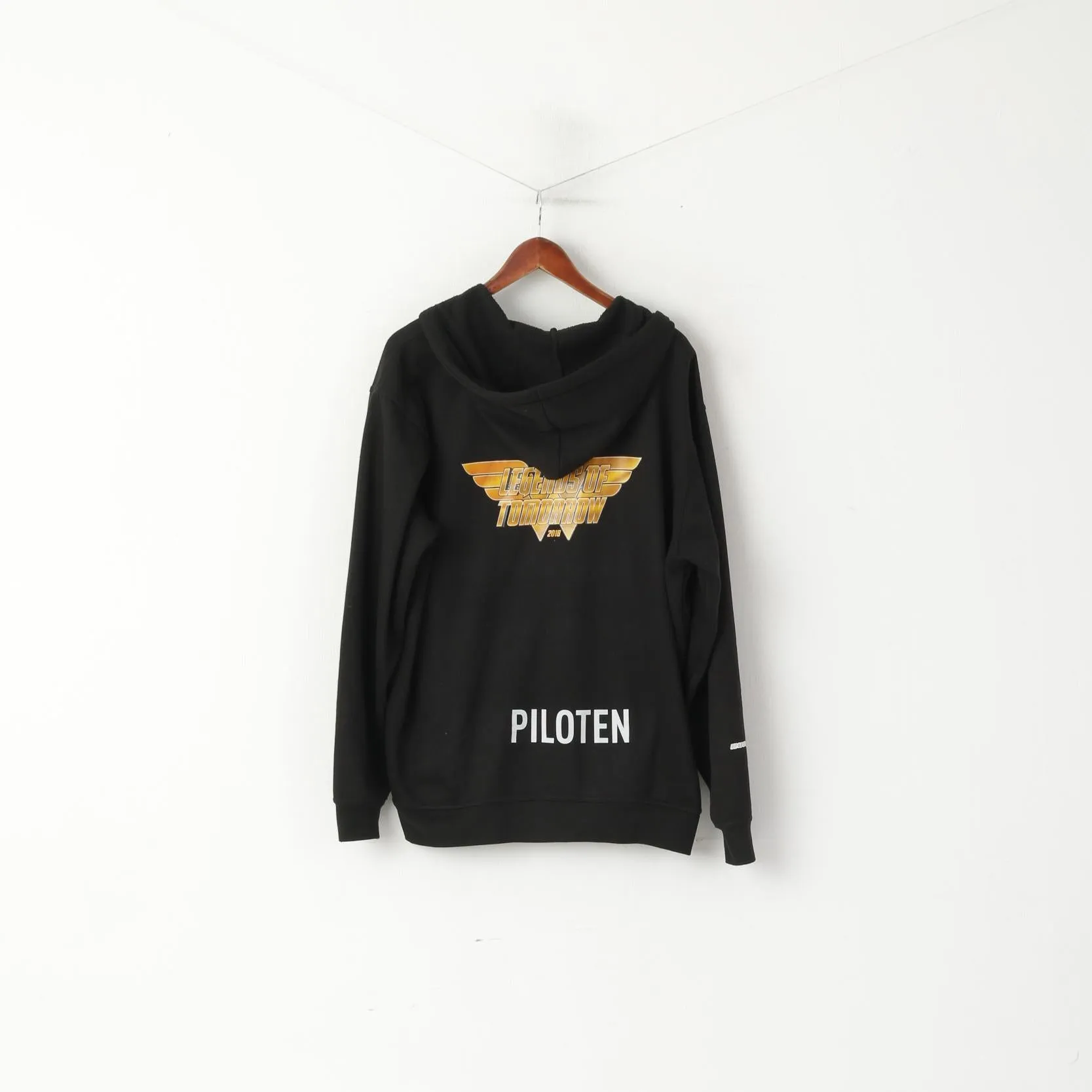 Clique Men XL Sweatshirt Black Cotton Legends Of Tomorrow 2018 Hooded Top
