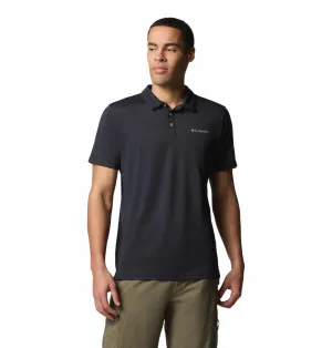 Columbia Men Black Omni-Shade Tech Trail Utility Polo Tshirt