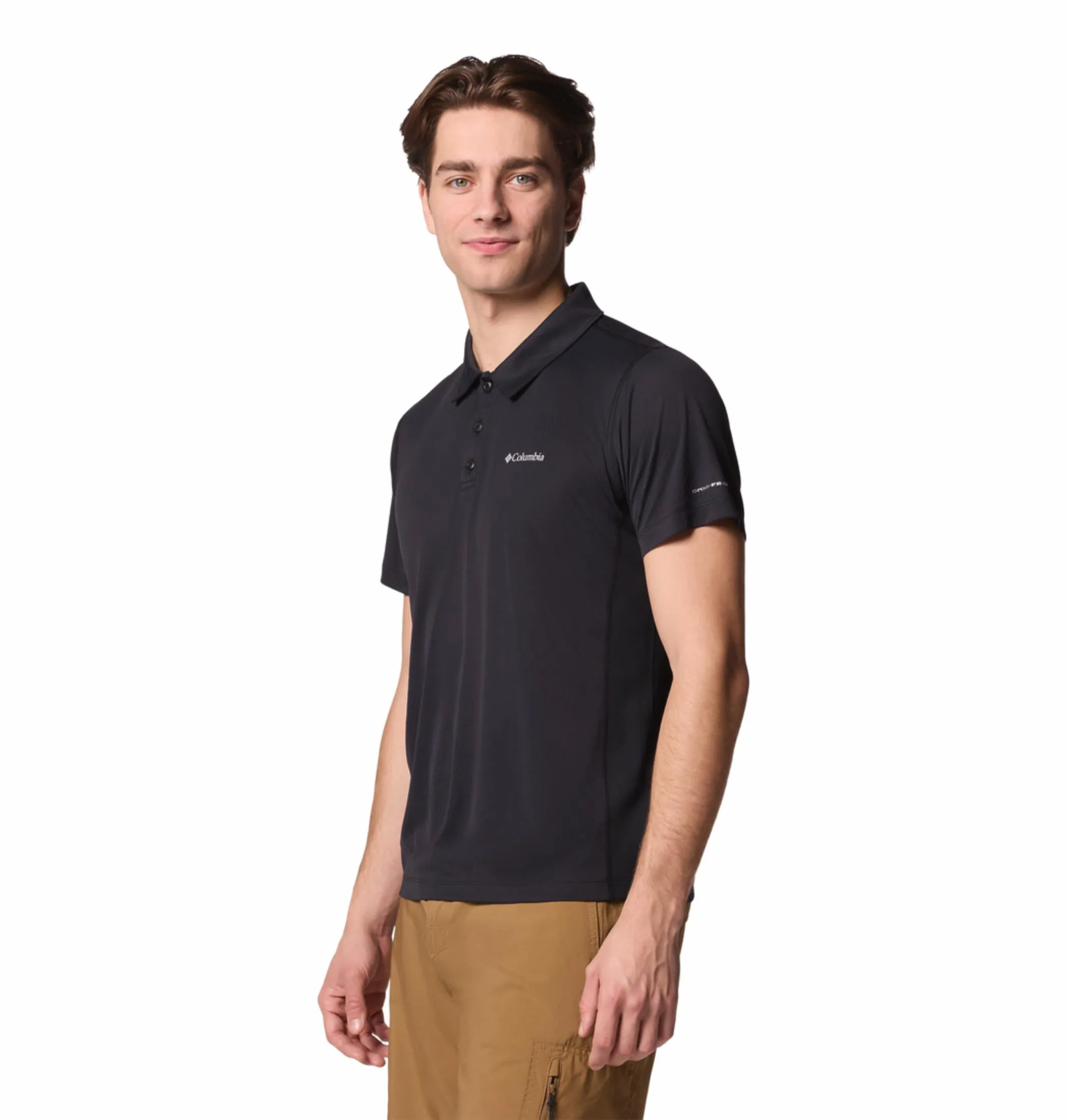 Columbia Men Black Omni-Shade Zero Rules Light Polo Tshirt