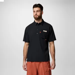 Columbia Men Black Omni-Shield Cove Beach Woven Short Sleeve Shirt
