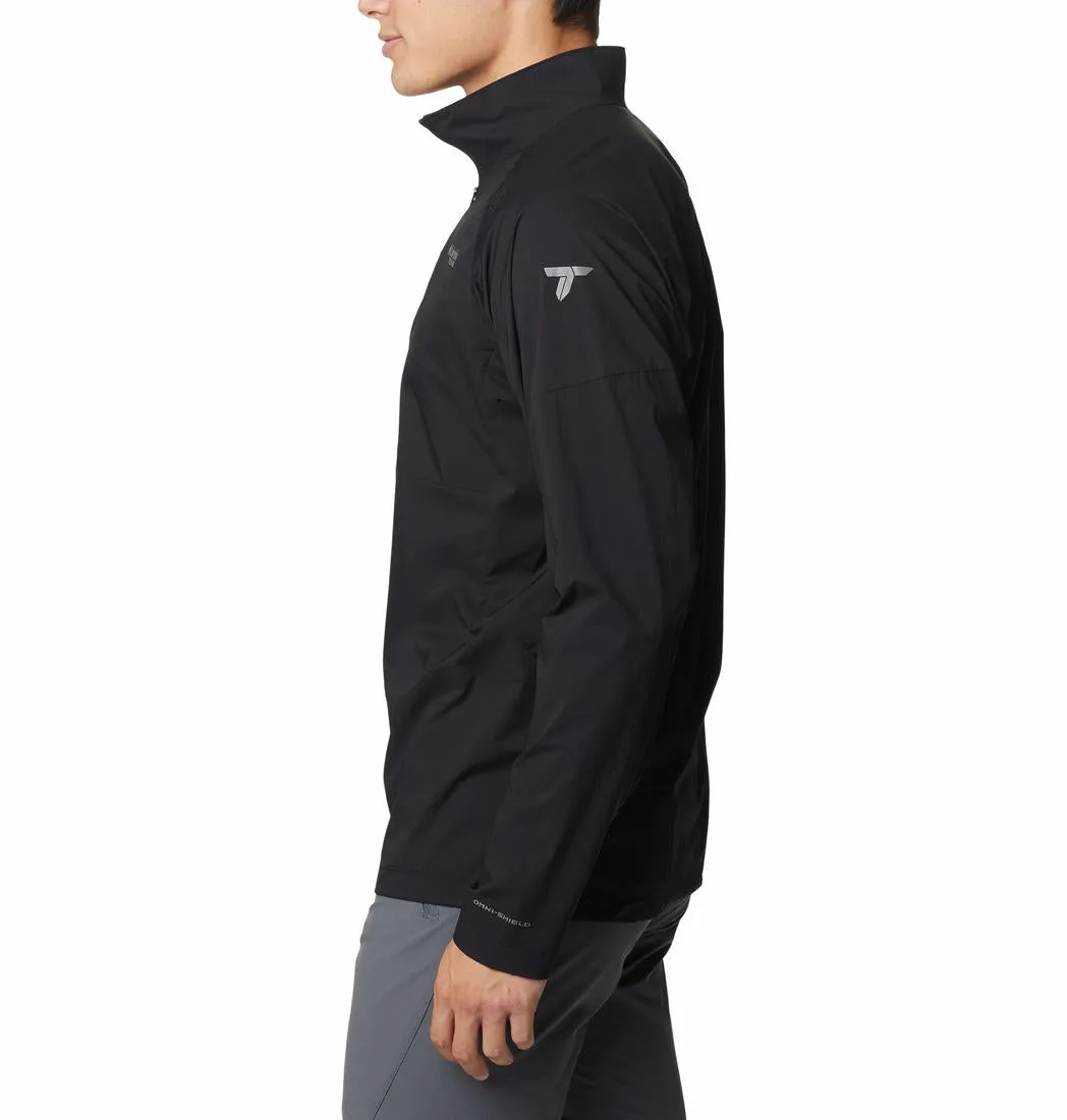 Columbia Men Black Omni-Shield M Titan Pass Lightweight Half Zip Long Sleeve Shirt