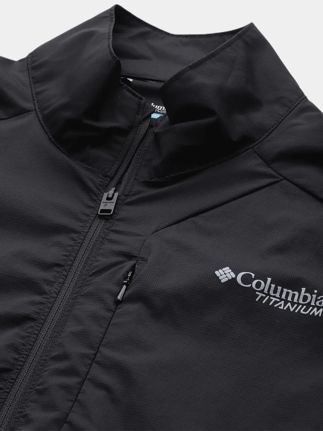 Columbia Men Black Omni-Shield M Titan Pass Lightweight Half Zip Long Sleeve Shirt