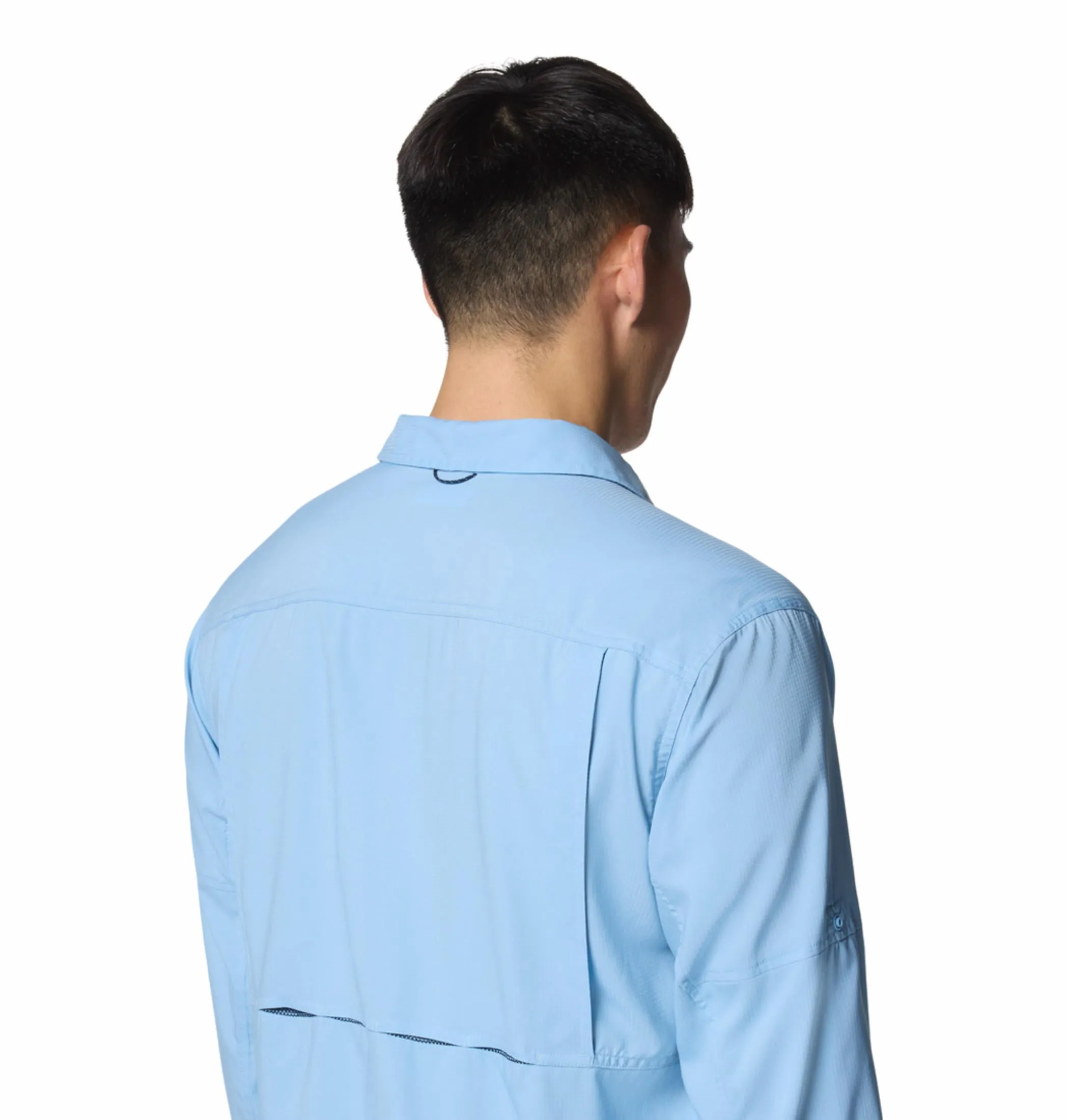 Columbia Men Blue Omni-Shade Silver Ridge Utility Lite Long Sleeve Shirt