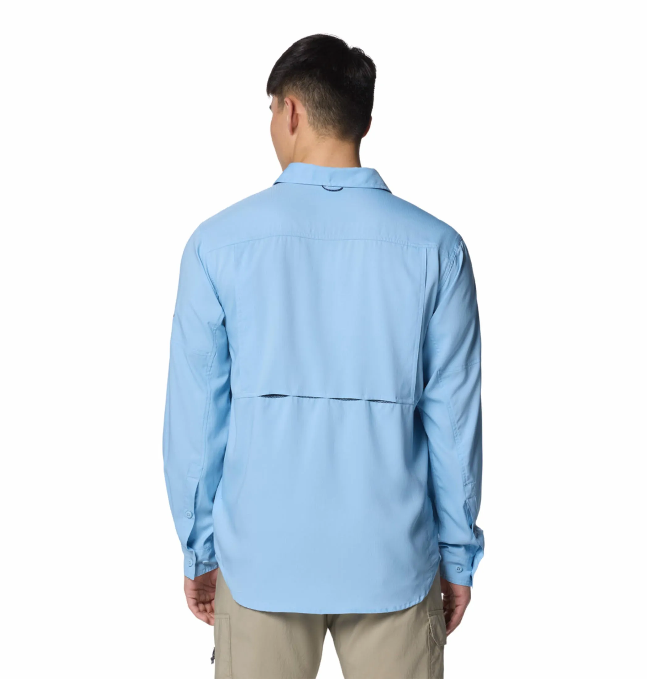 Columbia Men Blue Omni-Shade Silver Ridge Utility Lite Long Sleeve Shirt
