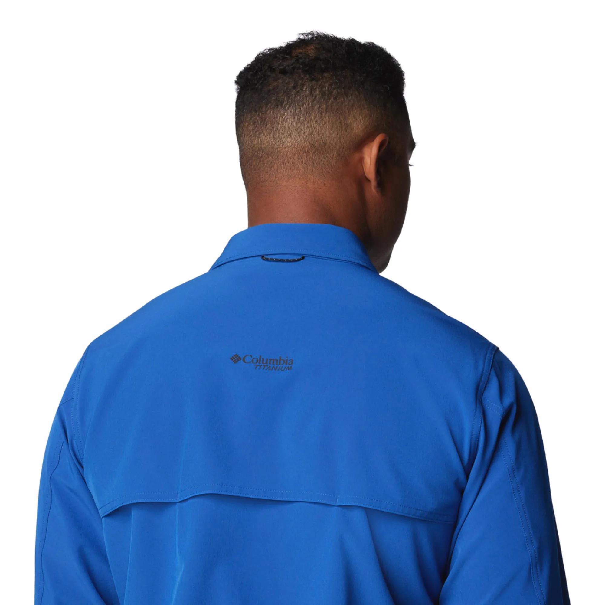 Columbia Men Blue Omni-Shade Summit Valley Woven Long Sleeve Shirt