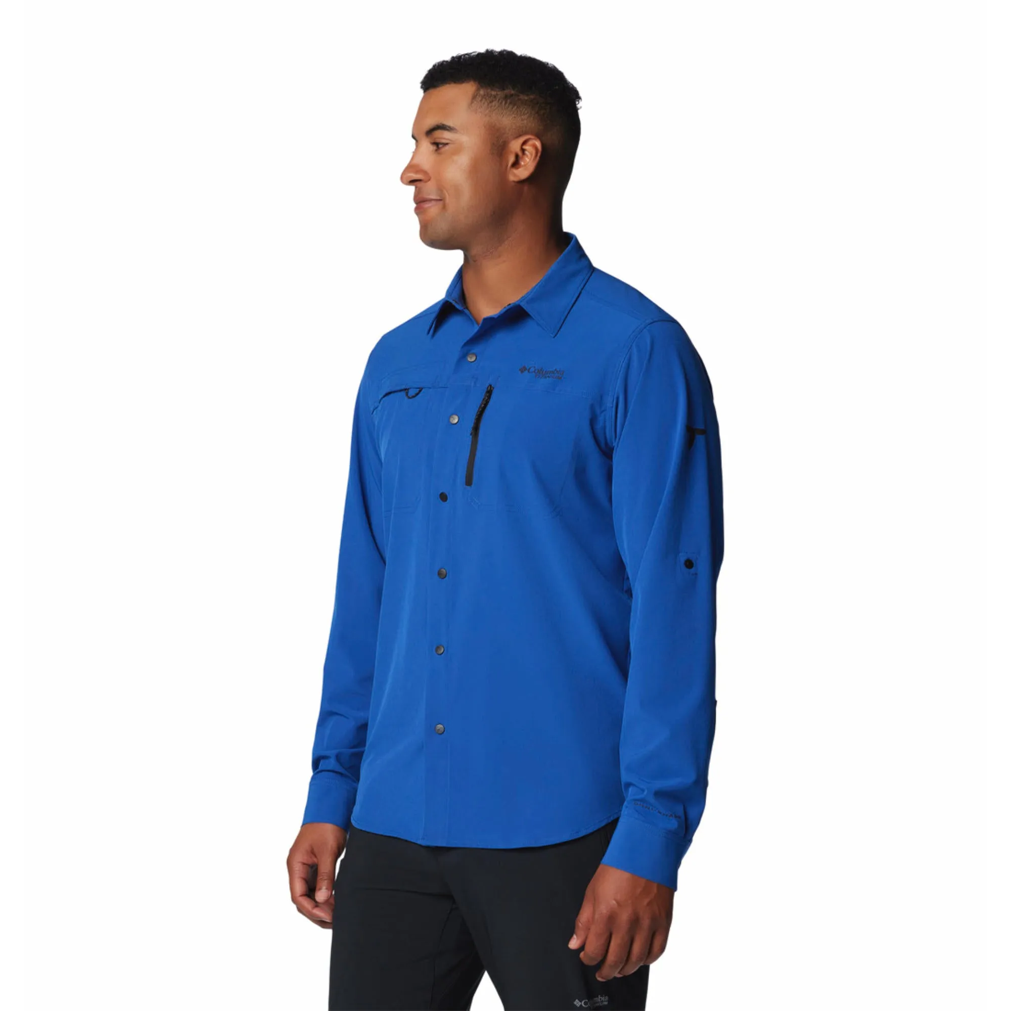 Columbia Men Blue Omni-Shade Summit Valley Woven Long Sleeve Shirt