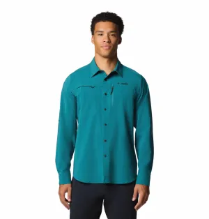 Columbia Men Blue Omni-Shade Summit Valley Woven Long Sleeve Shirt