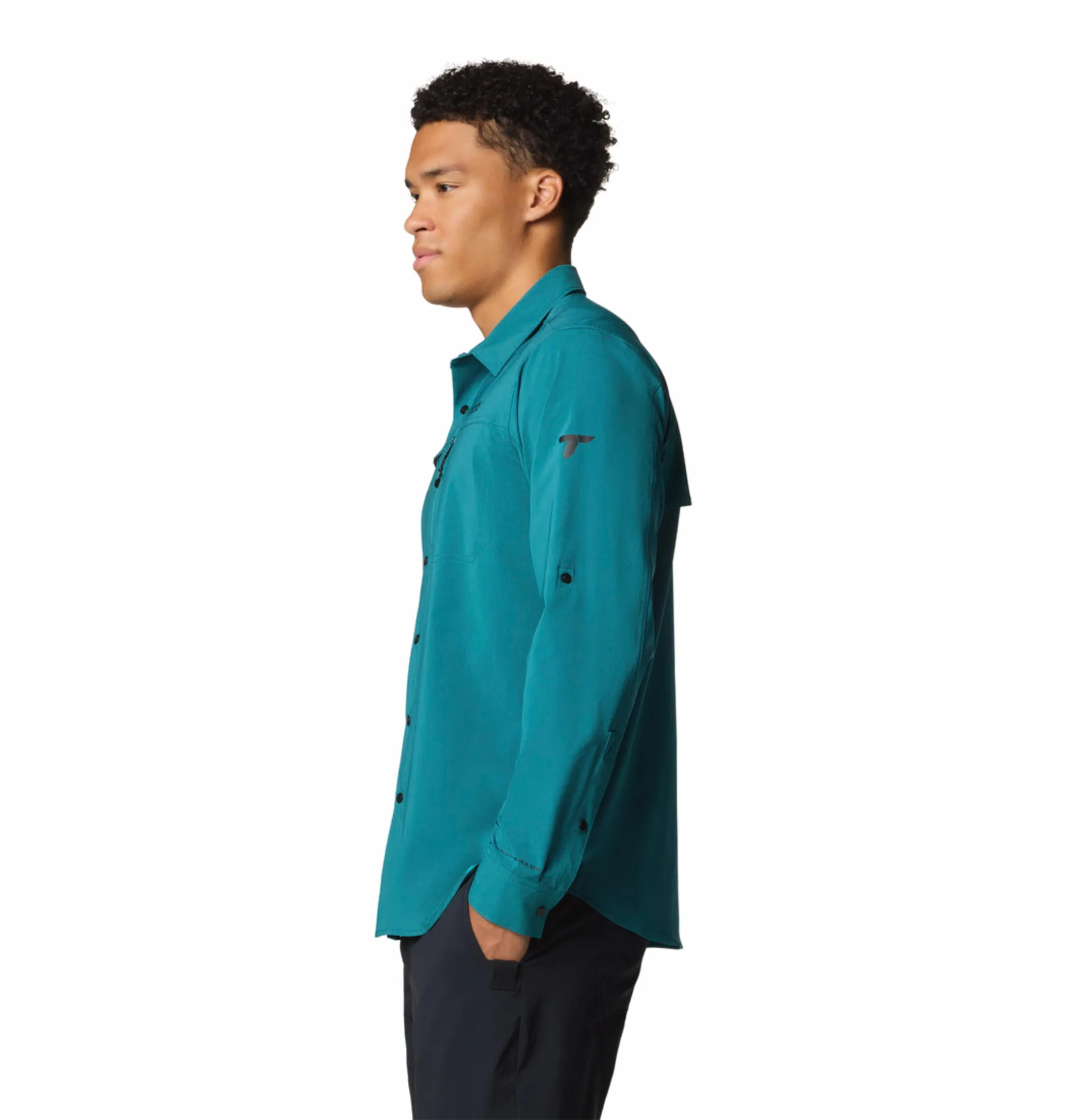 Columbia Men Blue Omni-Shade Summit Valley Woven Long Sleeve Shirt