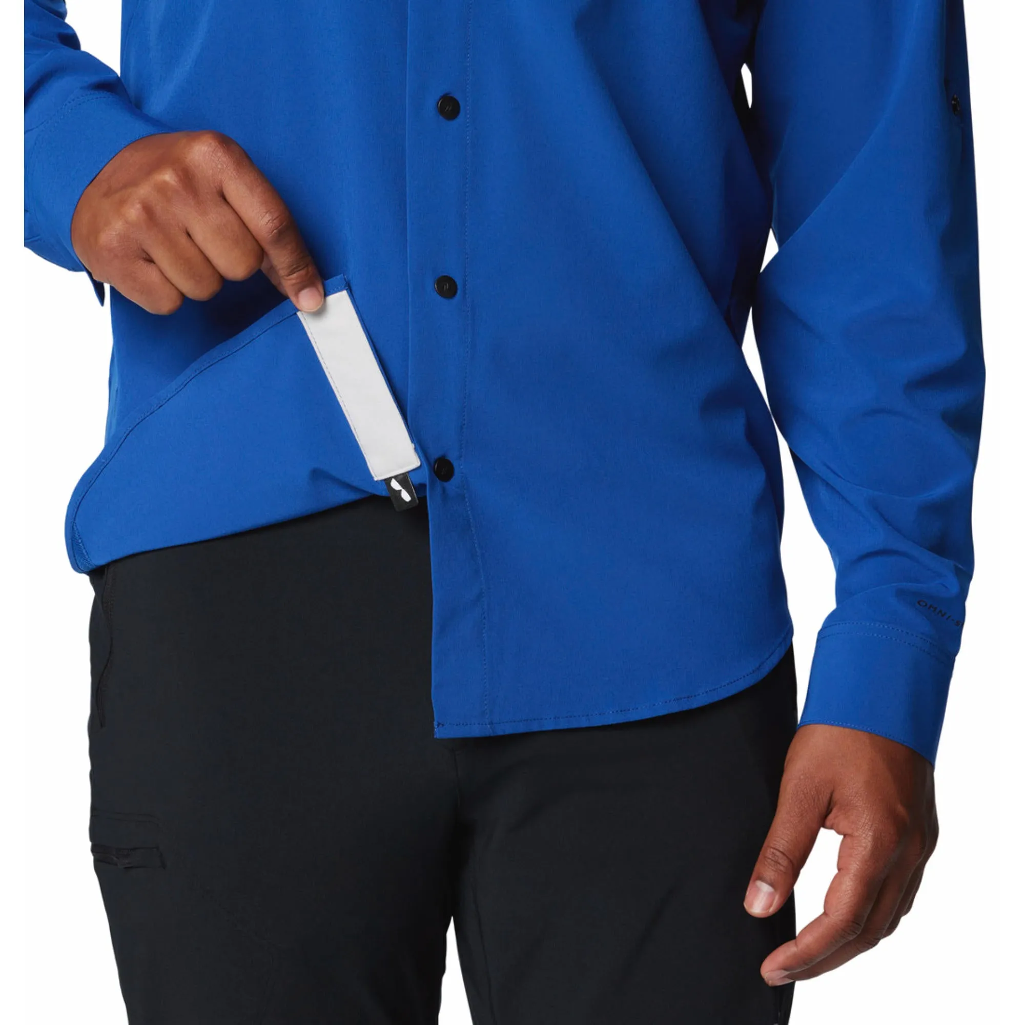 Columbia Men Blue Omni-Shade Summit Valley Woven Long Sleeve Shirt
