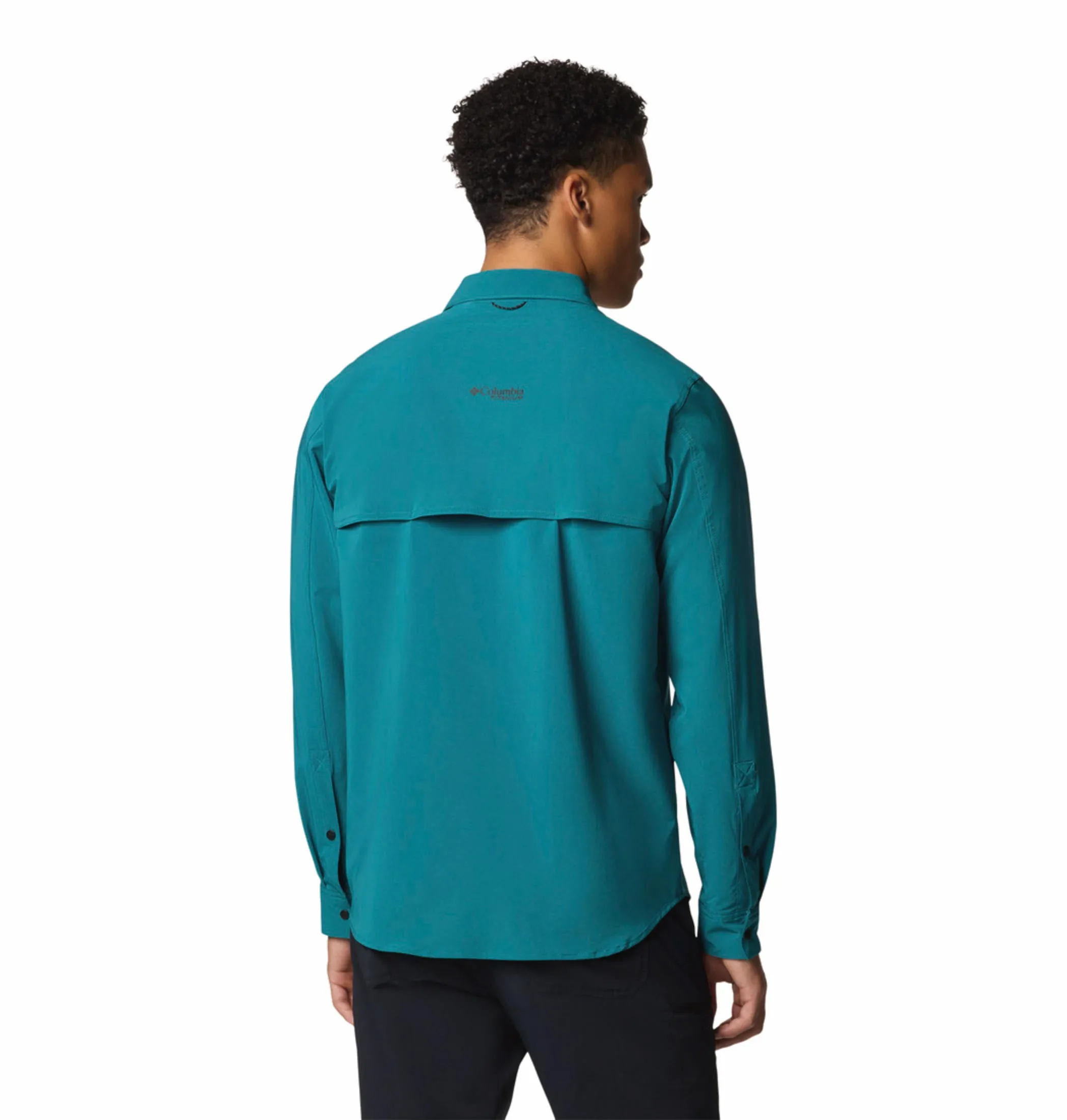 Columbia Men Blue Omni-Shade Summit Valley Woven Long Sleeve Shirt