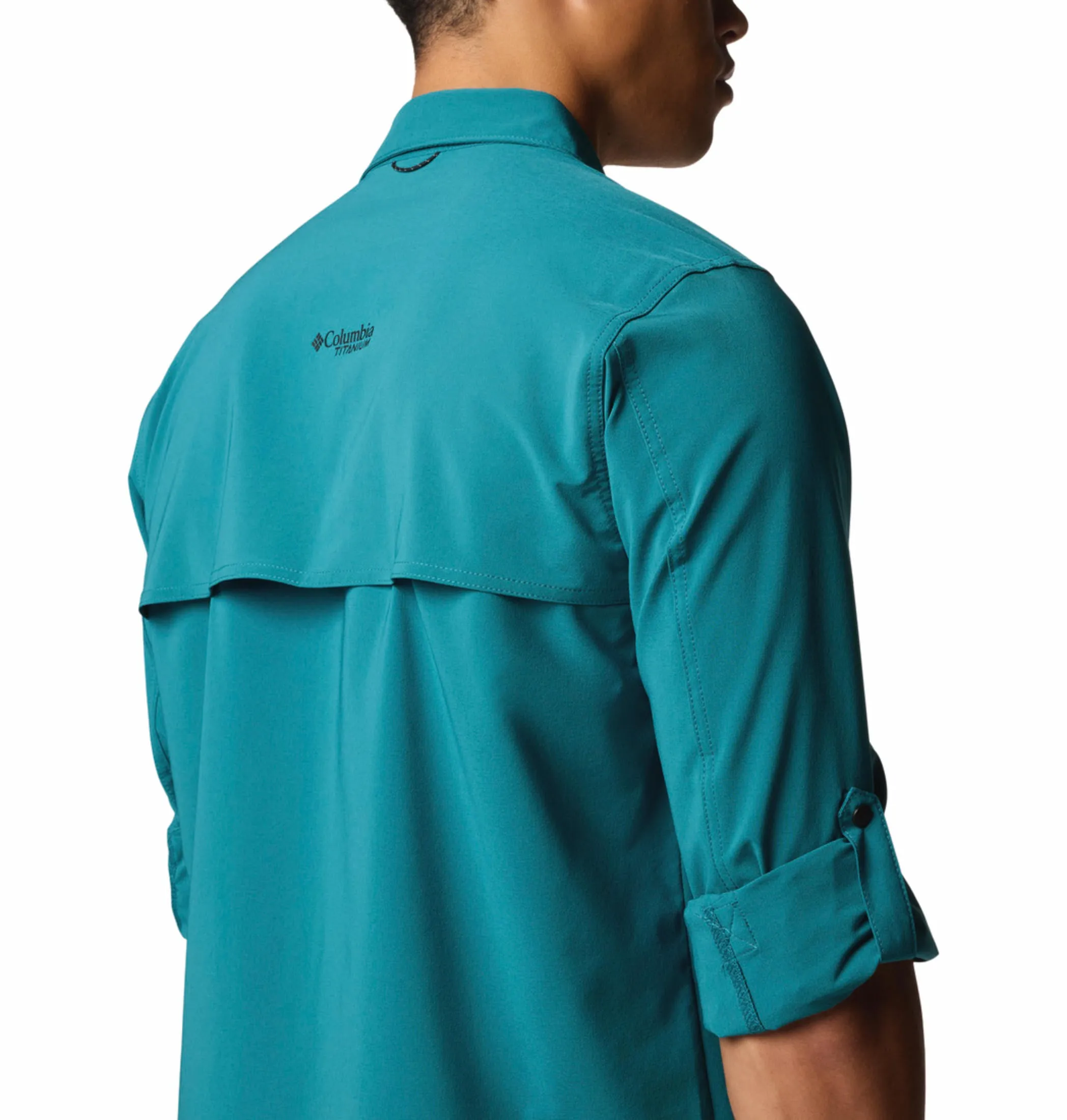 Columbia Men Blue Omni-Shade Summit Valley Woven Long Sleeve Shirt