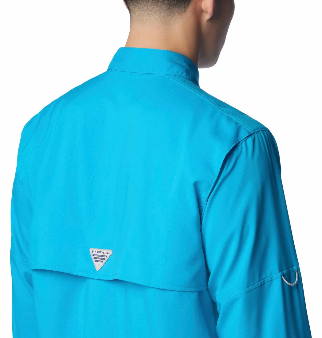 Columbia Men Blue Omni-Shield Blood and Guts IV Woven Long Sleeve Shirt