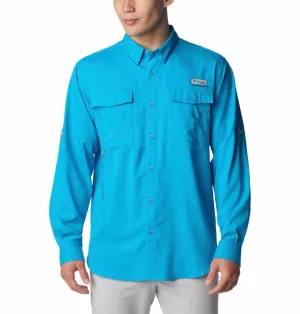 Columbia Men Blue Omni-Shield Blood and Guts IV Woven Long Sleeve Shirt