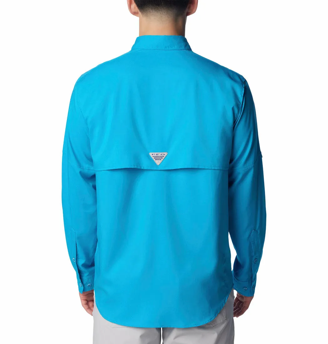 Columbia Men Blue Omni-Shield Blood and Guts IV Woven Long Sleeve Shirt