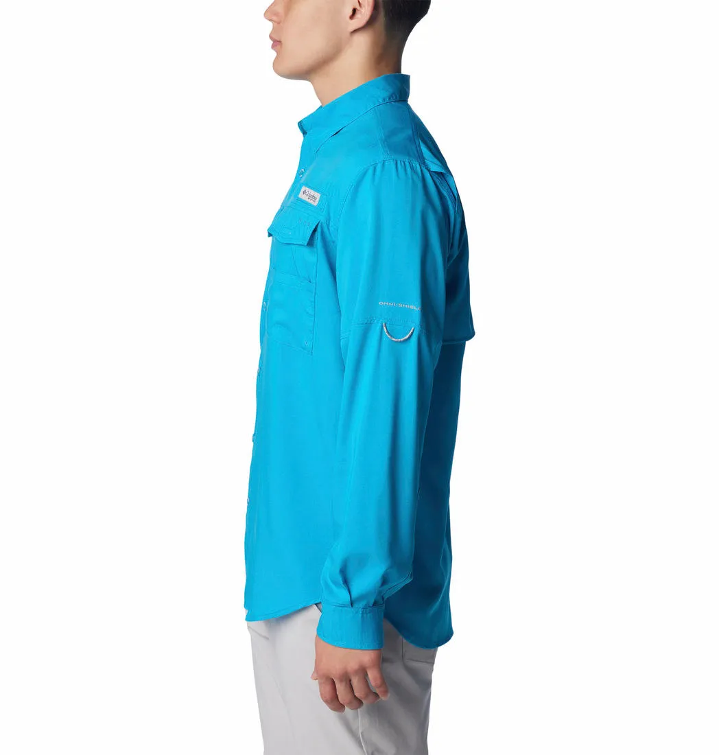 Columbia Men Blue Omni-Shield Blood and Guts IV Woven Long Sleeve Shirt