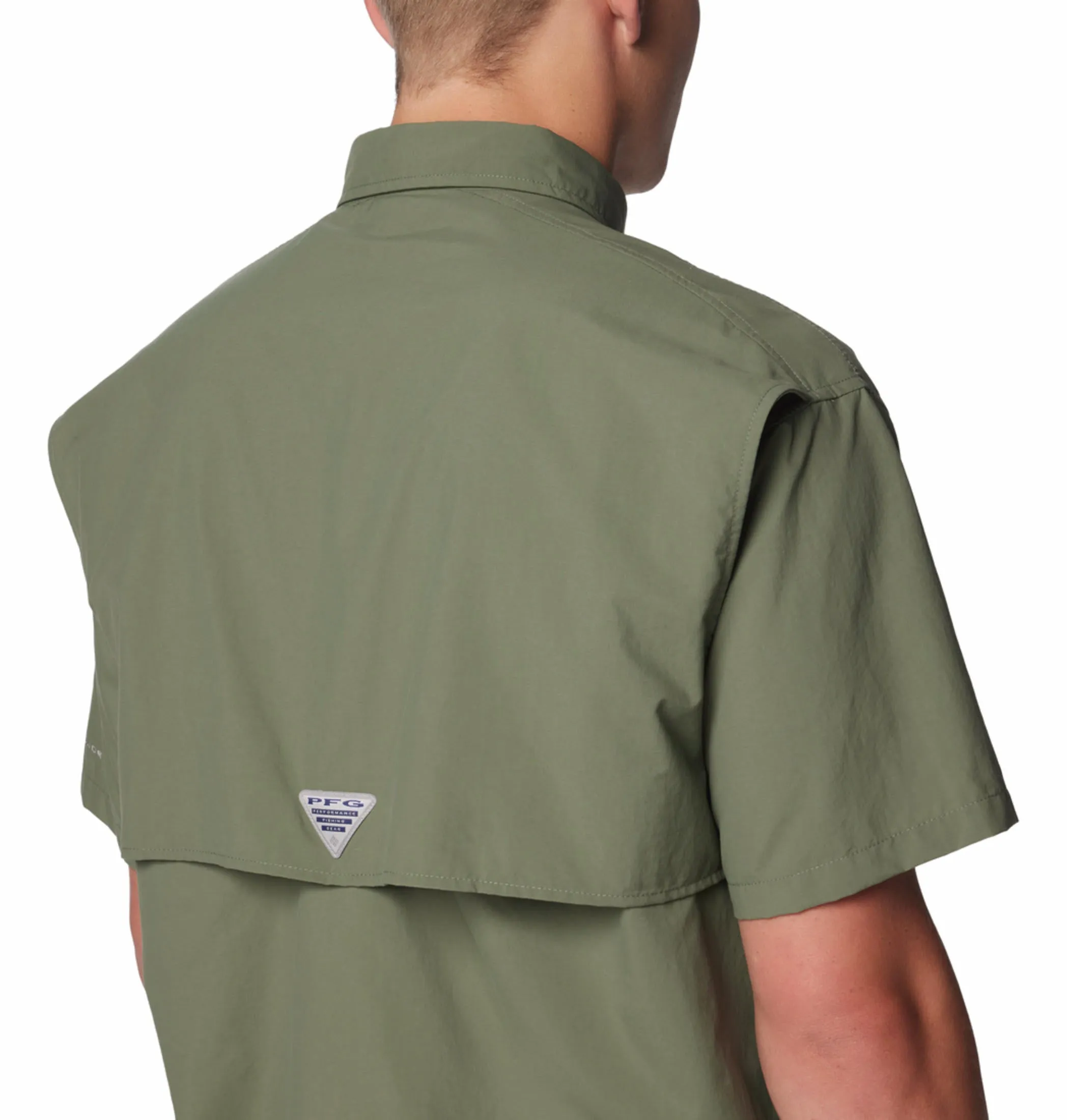 Columbia Men Green Omni-Shade Bahama II Short Sleeve Shirt