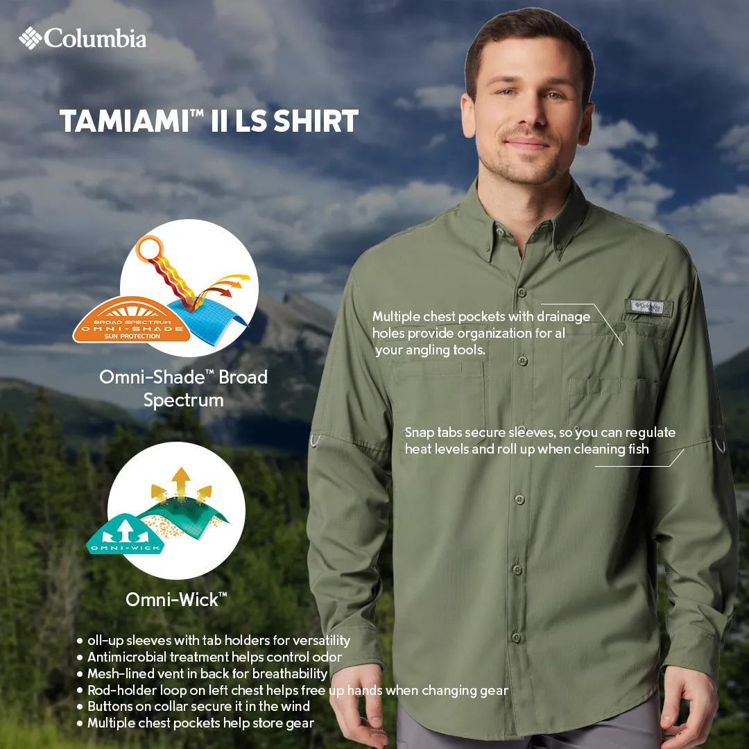Columbia Men Green Omni-Wick Tamiami II Long Sleeve Shirt