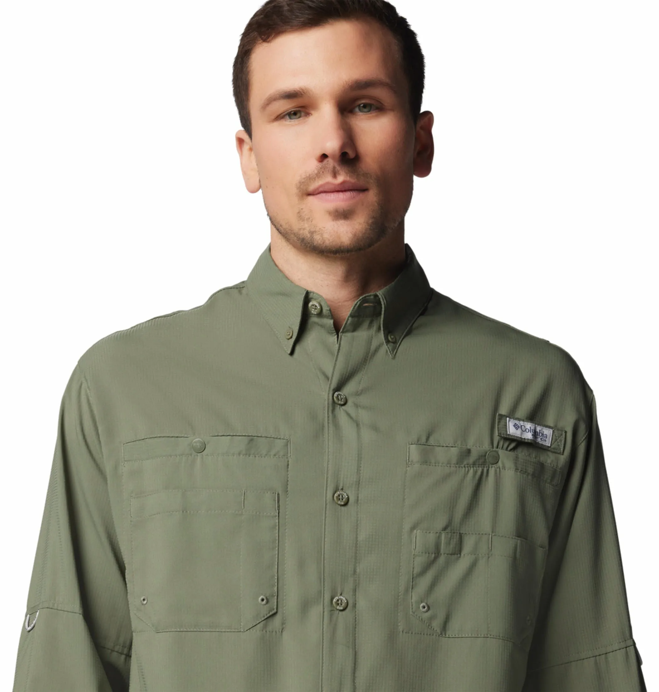 Columbia Men Green Omni-Wick Tamiami II Long Sleeve Shirt