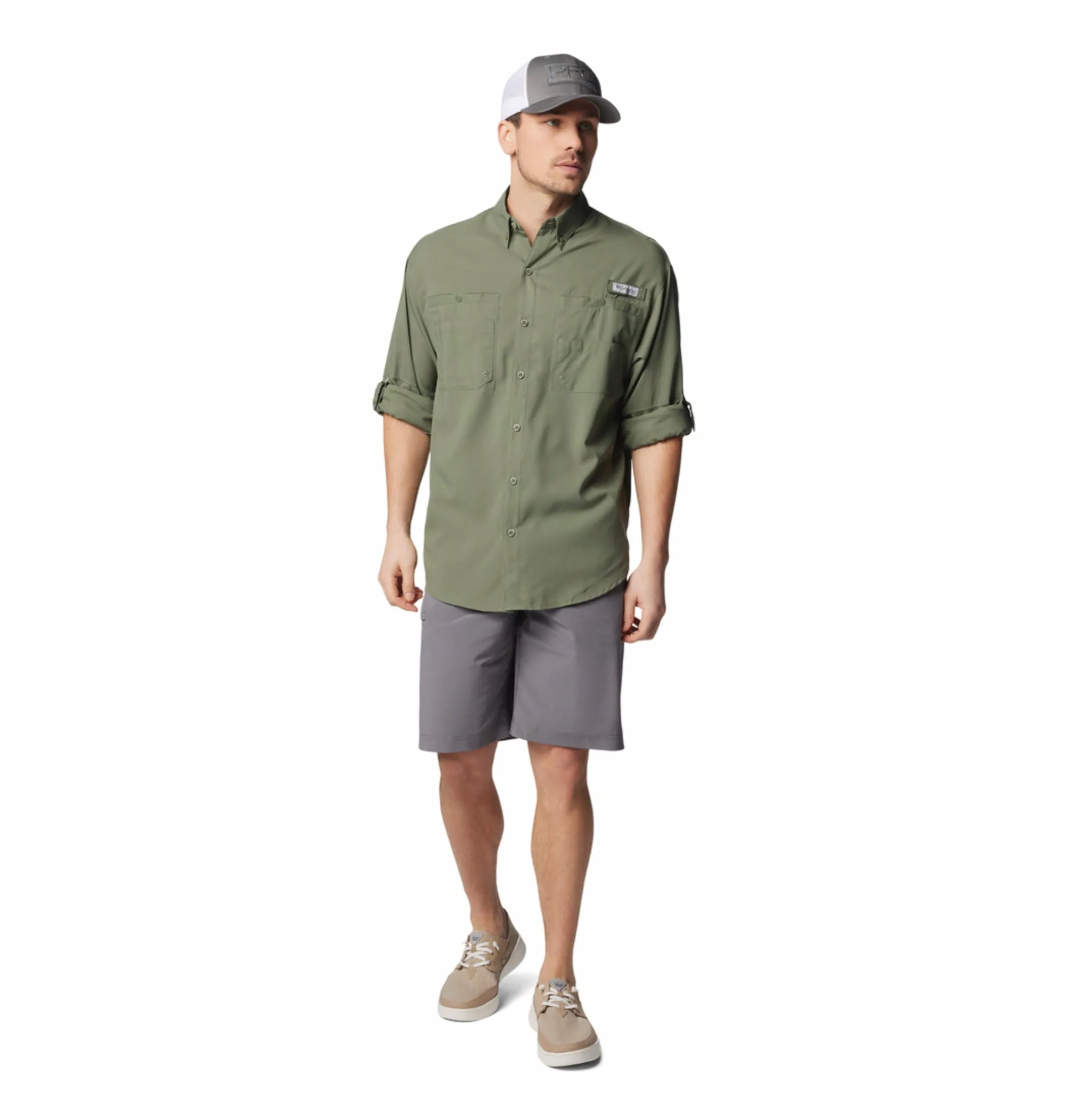 Columbia Men Green Omni-Wick Tamiami II Long Sleeve Shirt