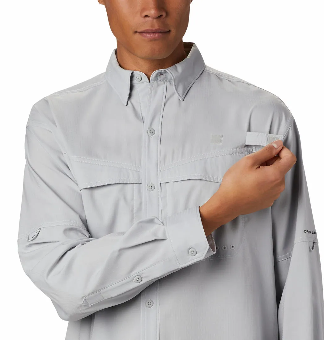 Columbia Men Grey Omni-Wick Low Drag Offshore Long Sleeve Shirt