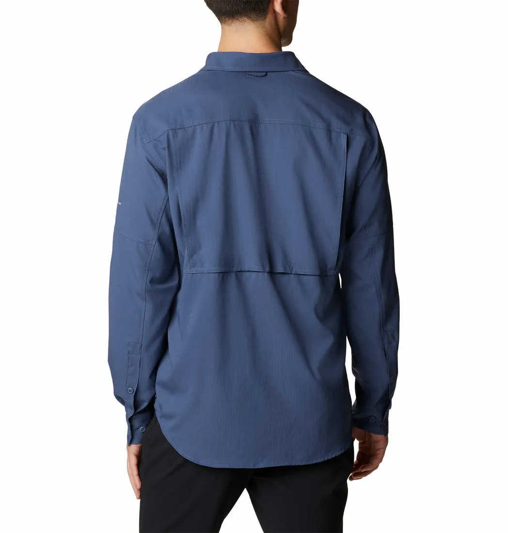 Columbia Men Navy Blue Omni-Shade Silver Ridge Utility Lite Long Sleeve Shirt