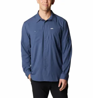 Columbia Men Navy Blue Omni-Shade Silver Ridge Utility Lite Long Sleeve Shirt