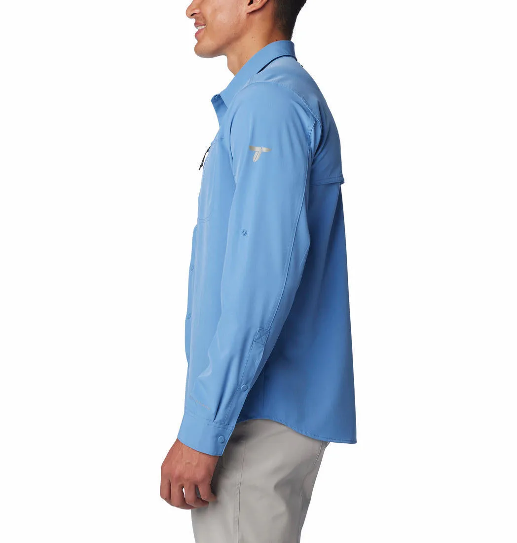 Columbia Men Navy Blue Omni-Shade Summit Valley Woven Long Sleeve Shirt