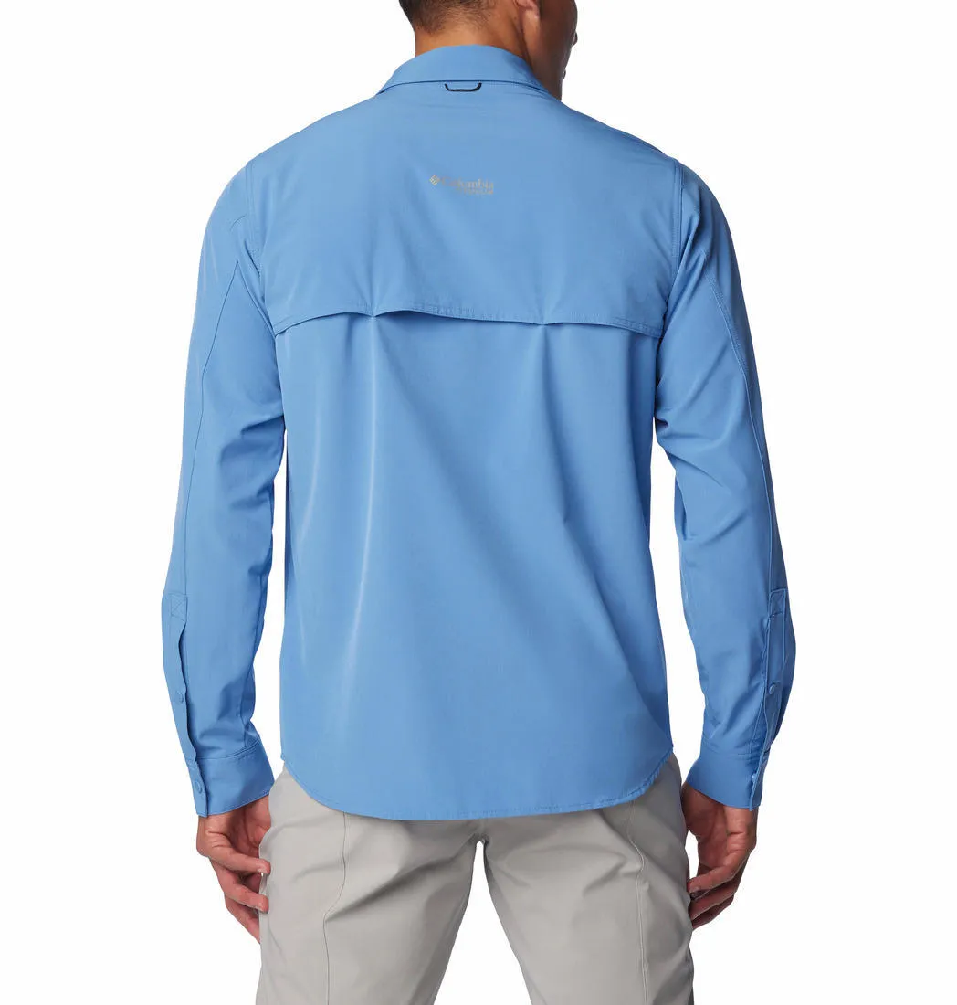 Columbia Men Navy Blue Omni-Shade Summit Valley Woven Long Sleeve Shirt
