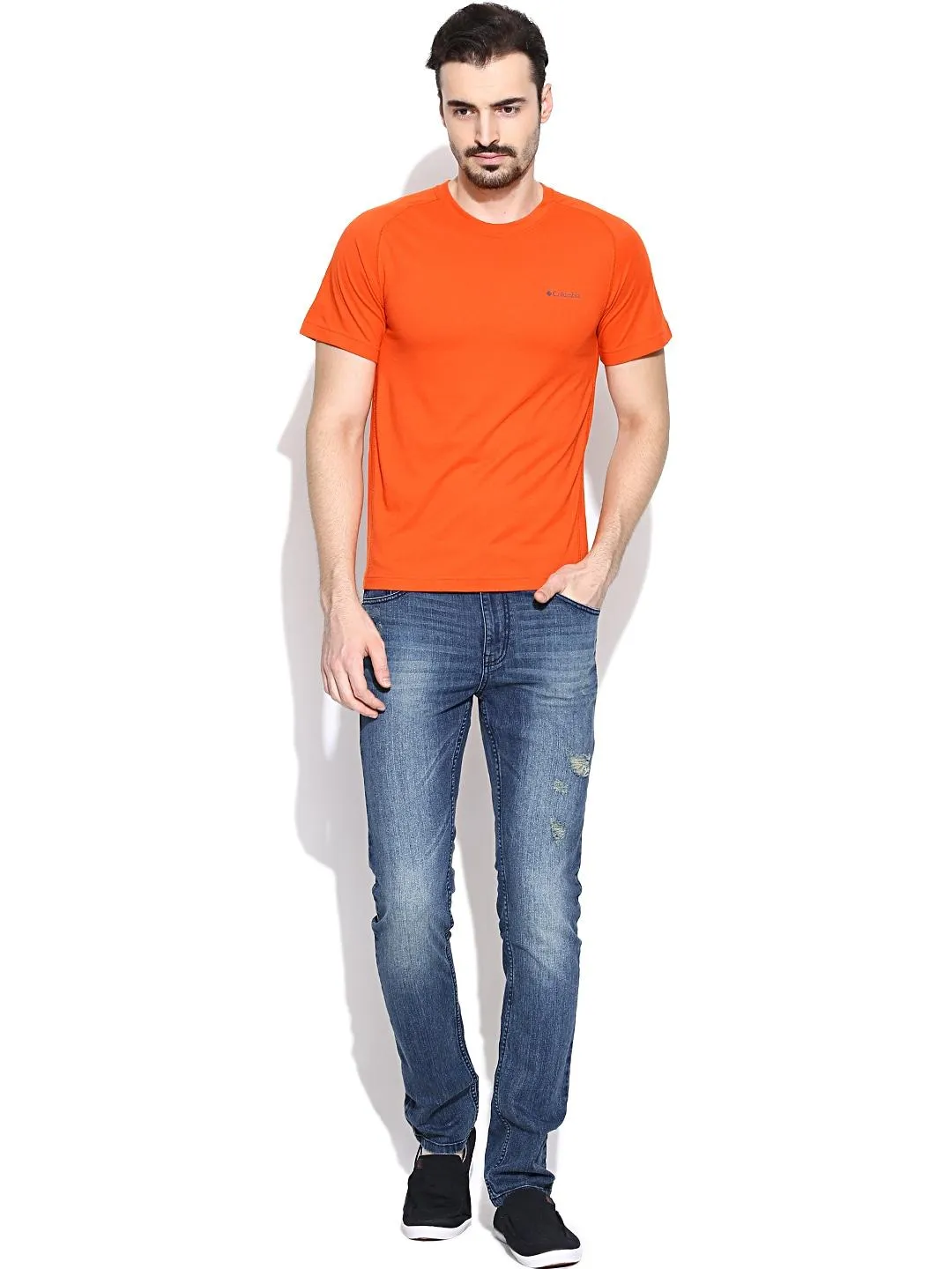 Columbia Men Orange Omni-Wick Mountain Tech III Crew Tshirt
