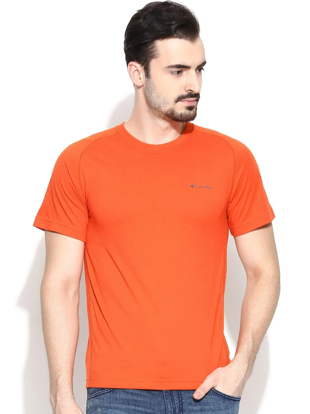Columbia Men Orange Omni-Wick Mountain Tech III Crew Tshirt
