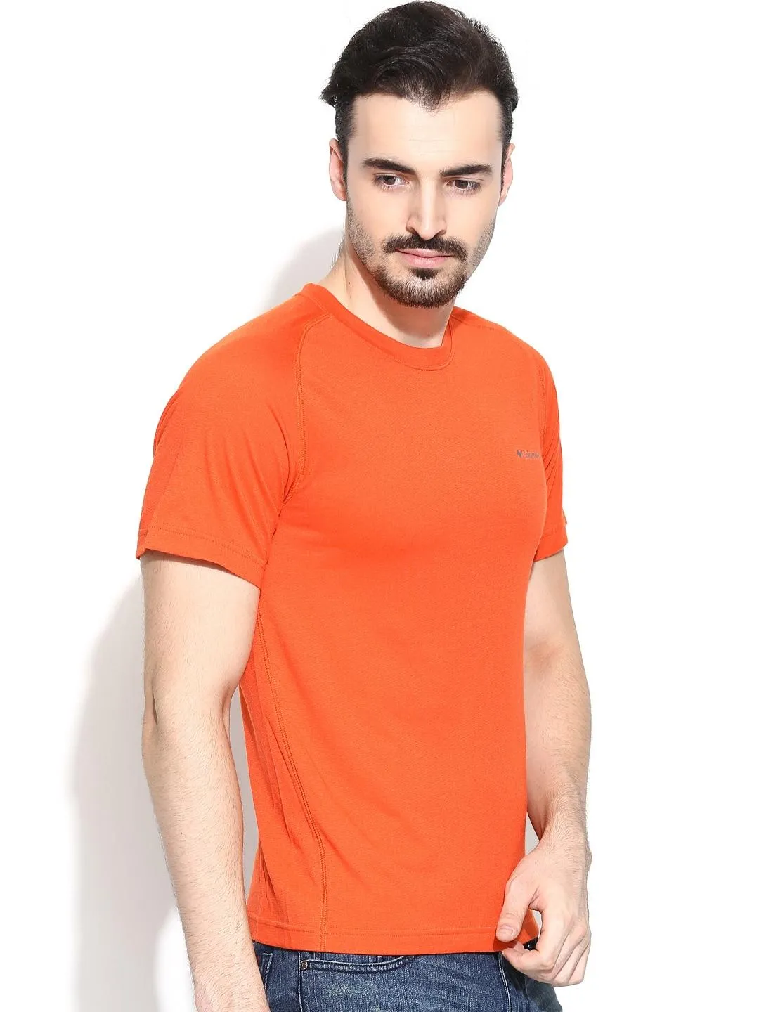 Columbia Men Orange Omni-Wick Mountain Tech III Crew Tshirt