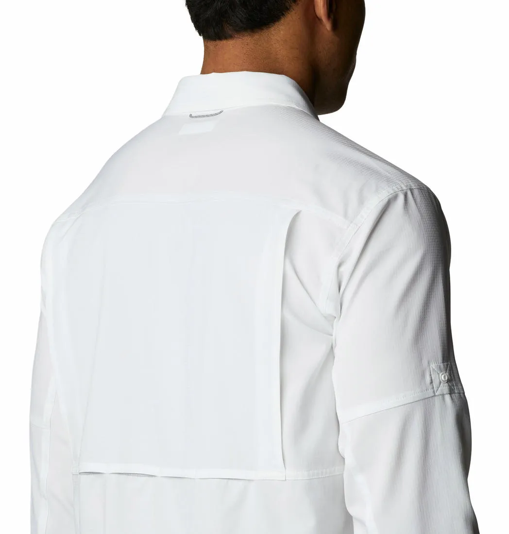 Columbia Men White Omni-Shade Silver Ridge Utility Lite Long Sleeve Shirt