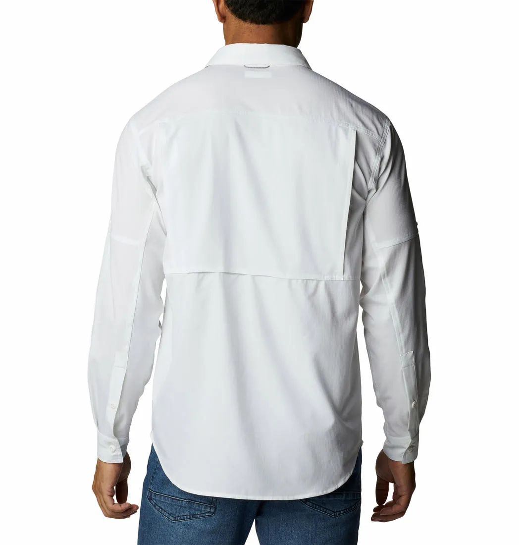 Columbia Men White Omni-Shade Silver Ridge Utility Lite Long Sleeve Shirt