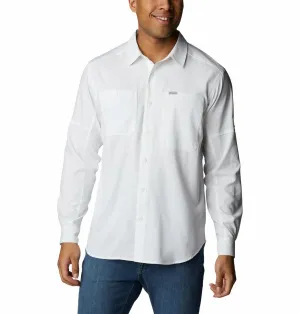 Columbia Men White Omni-Shade Silver Ridge Utility Lite Long Sleeve Shirt