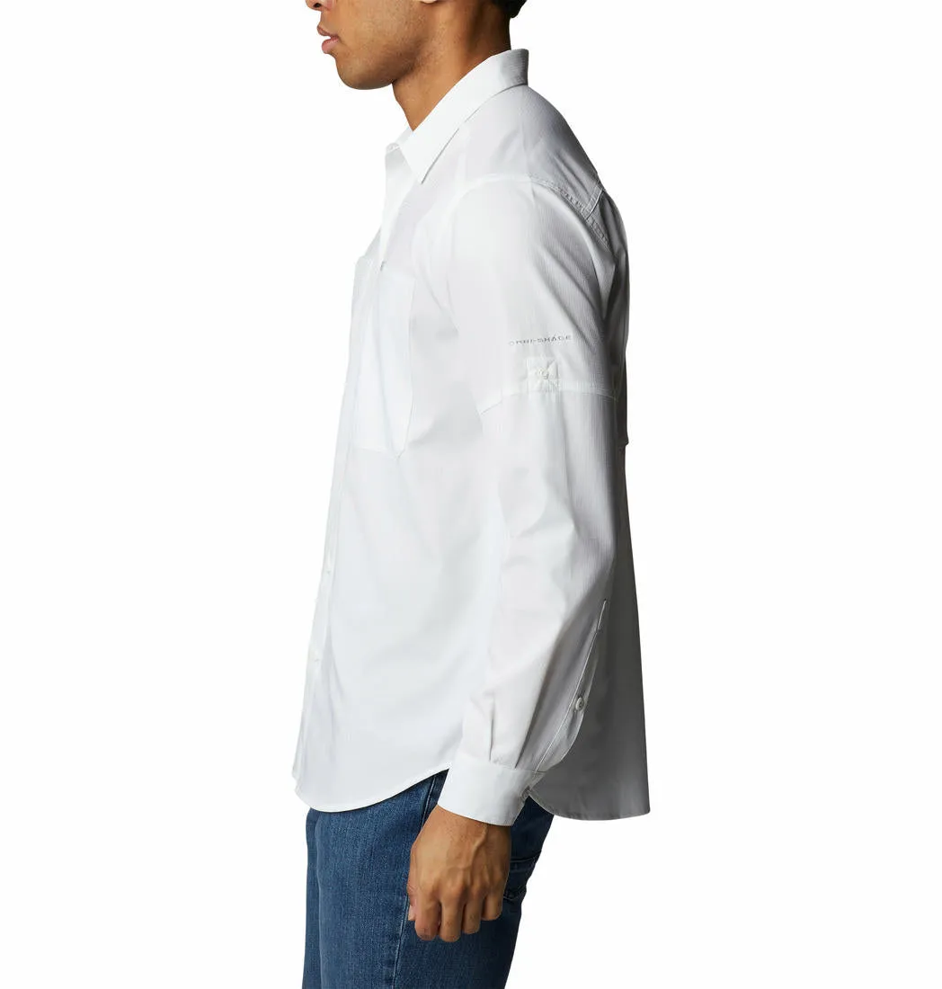 Columbia Men White Omni-Shade Silver Ridge Utility Lite Long Sleeve Shirt