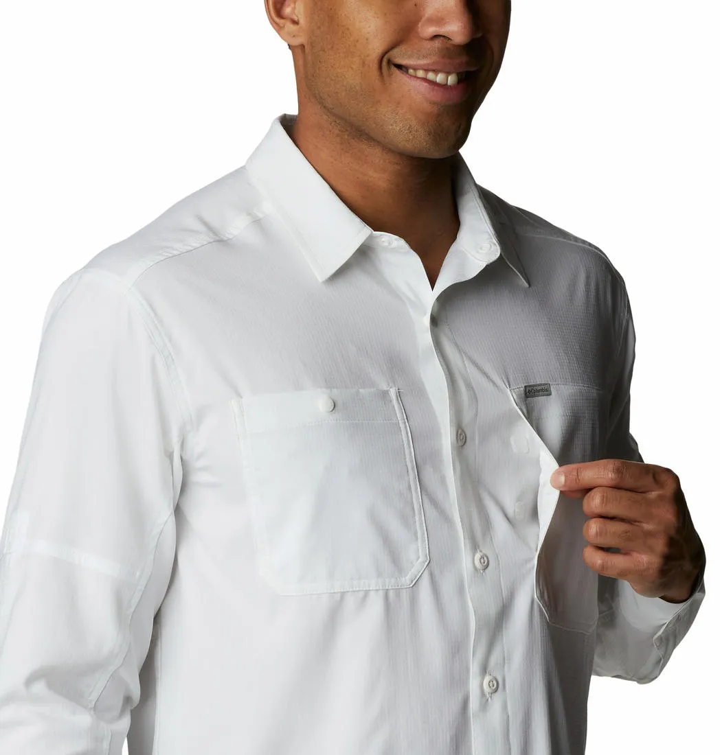 Columbia Men White Omni-Shade Silver Ridge Utility Lite Long Sleeve Shirt