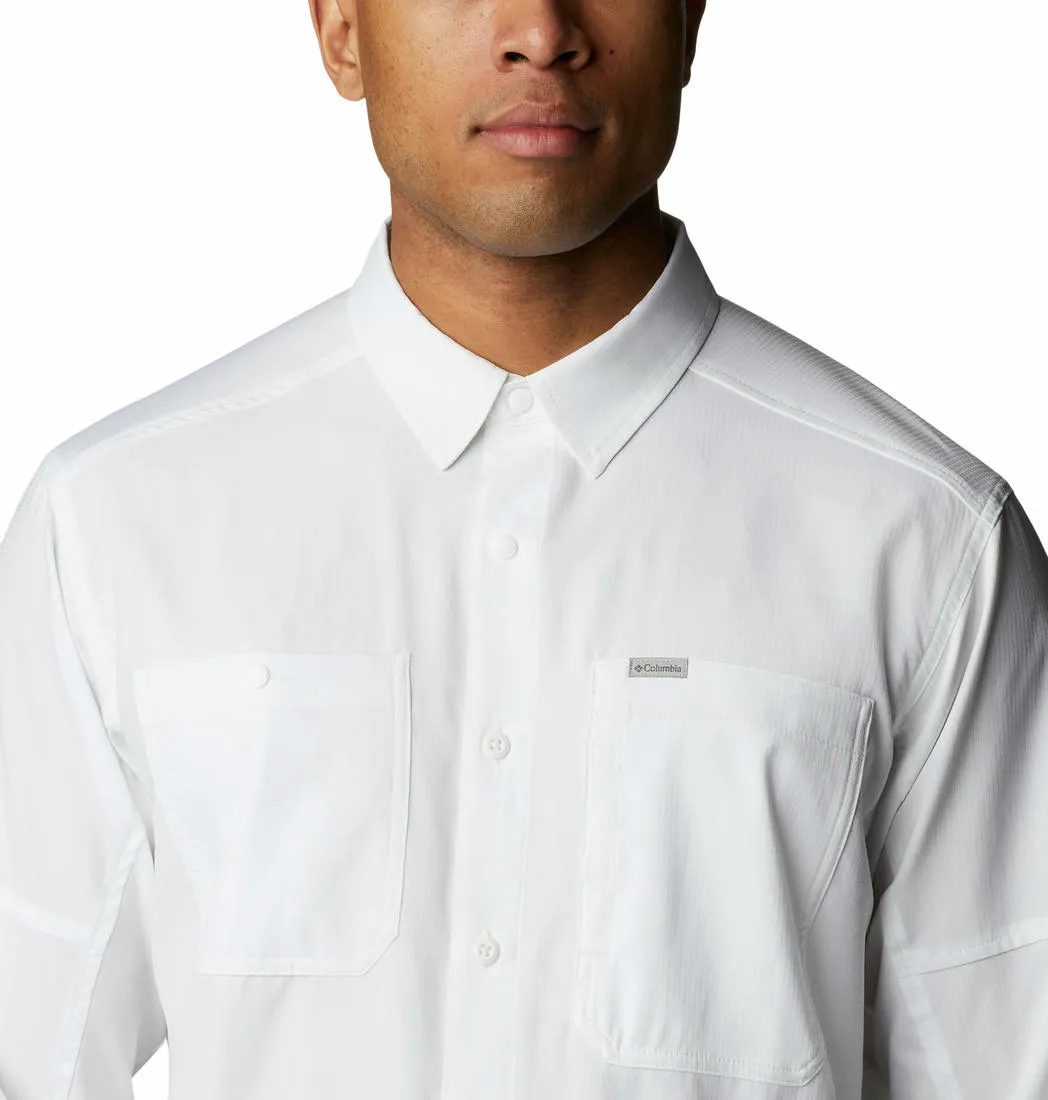 Columbia Men White Omni-Shade Silver Ridge Utility Lite Long Sleeve Shirt