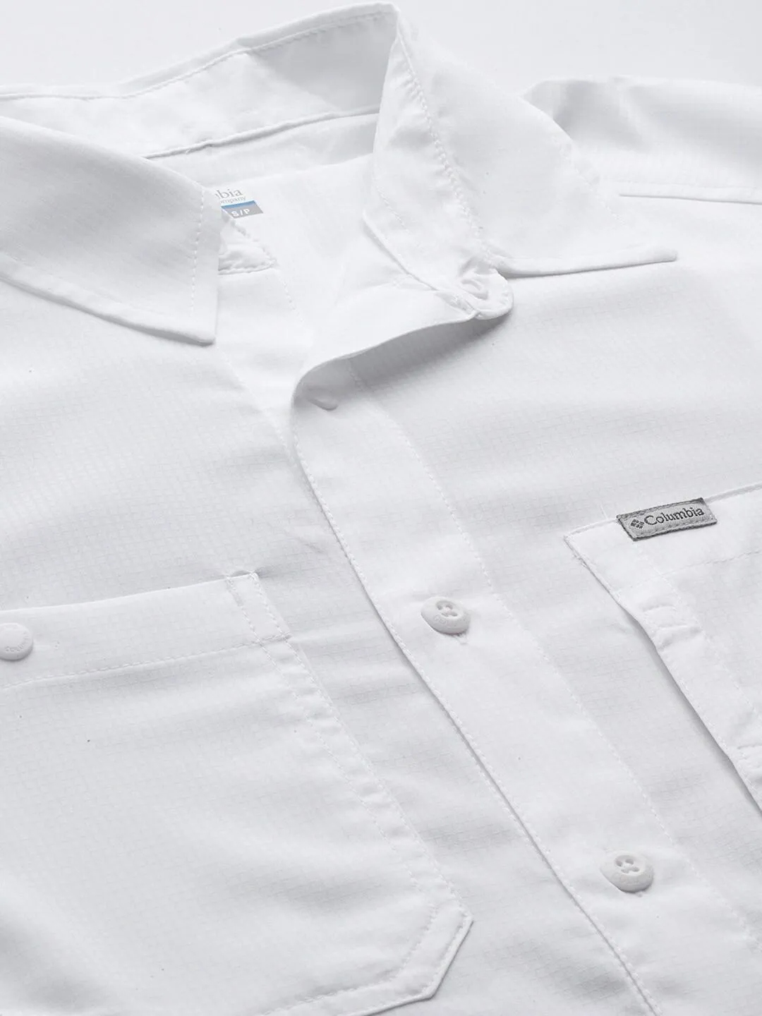 Columbia Men White Omni-Shade Silver Ridge Utility Lite Long Sleeve Shirt