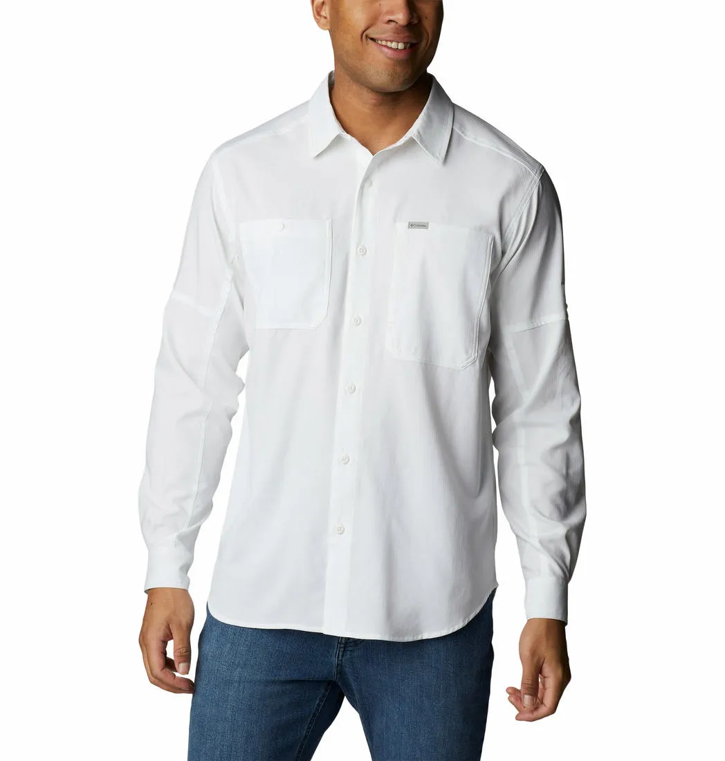 Columbia Men White Omni-Shade Silver Ridge Utility Lite Long Sleeve Shirt