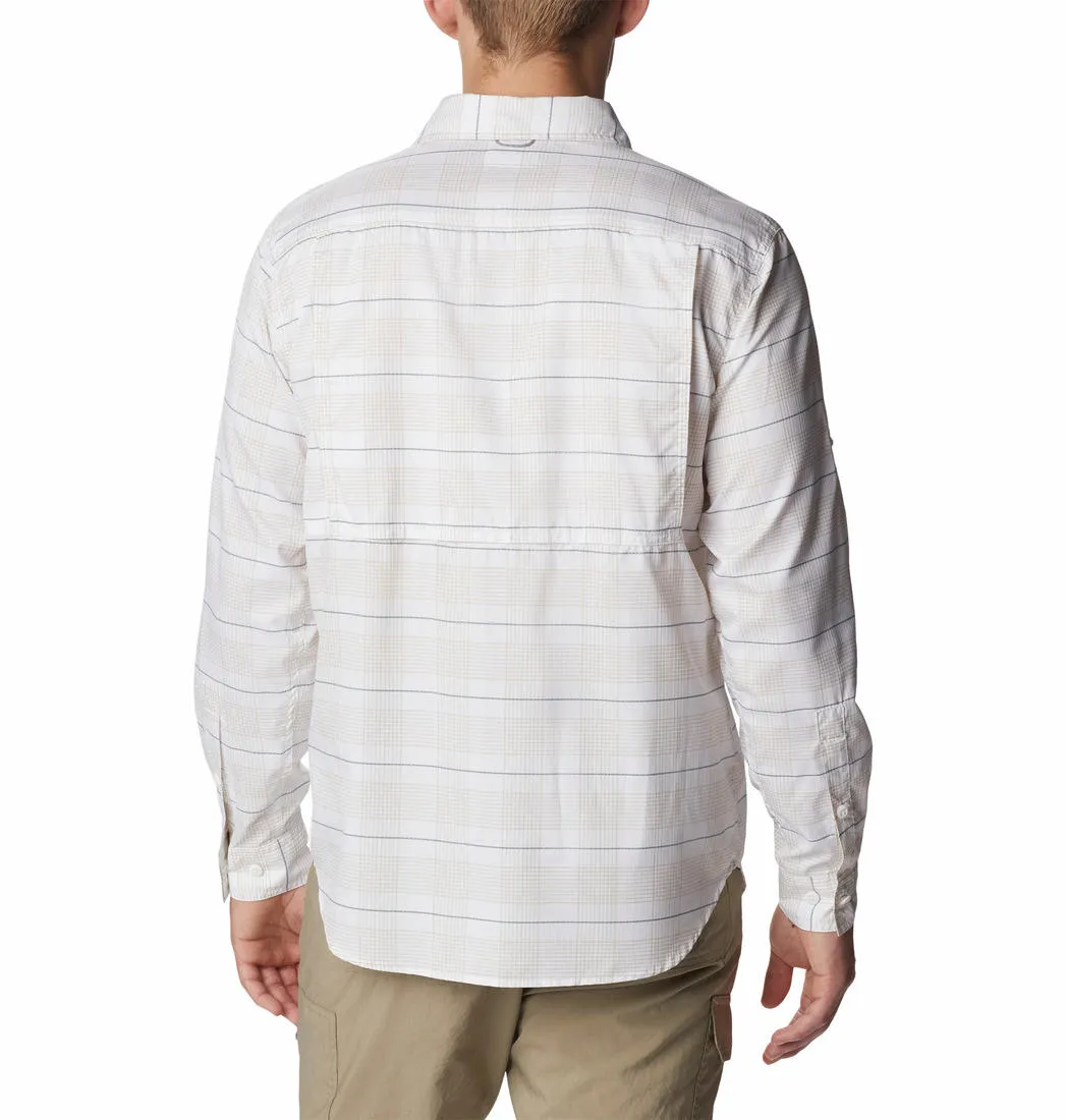 Columbia Men White Omni-Shade Silver Ridge Utility Lite Plaid Long Sleeve Shirt