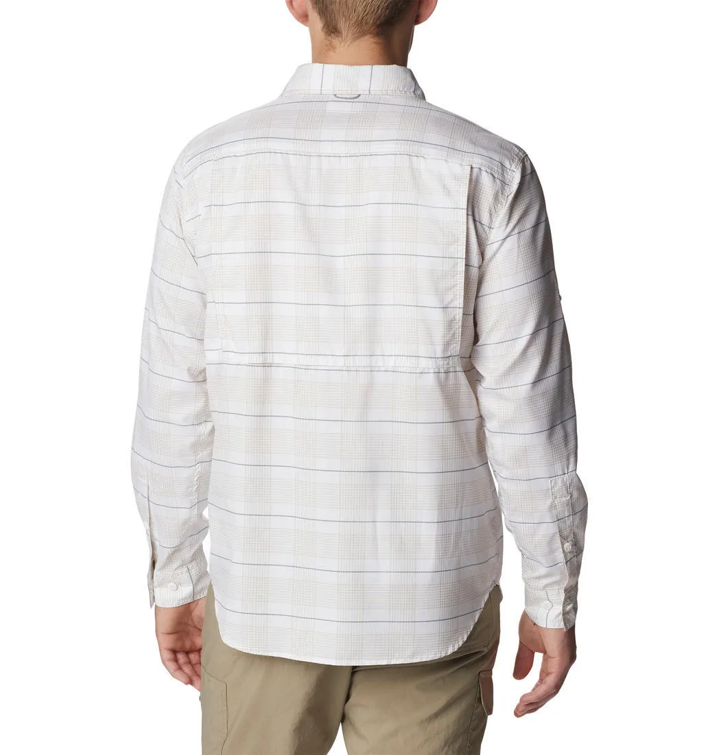 Columbia Men White Omni-Shade Silver Ridge Utility Lite Plaid Long Sleeve Shirt