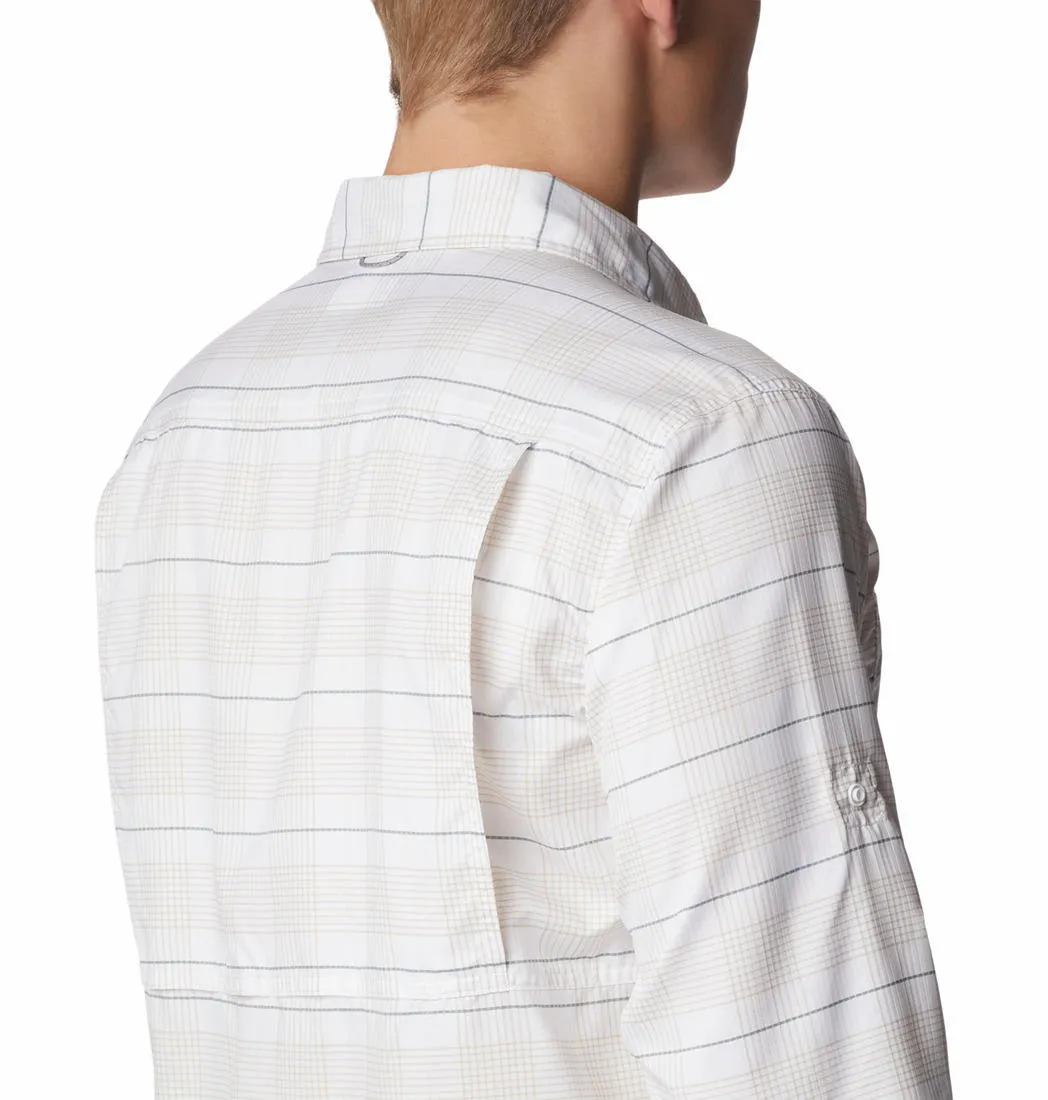 Columbia Men White Omni-Shade Silver Ridge Utility Lite Plaid Long Sleeve Shirt