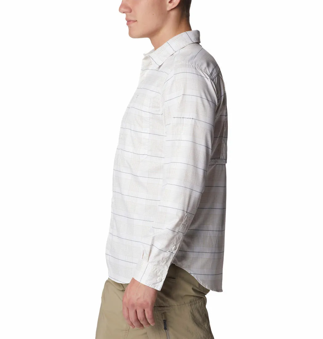 Columbia Men White Omni-Shade Silver Ridge Utility Lite Plaid Long Sleeve Shirt