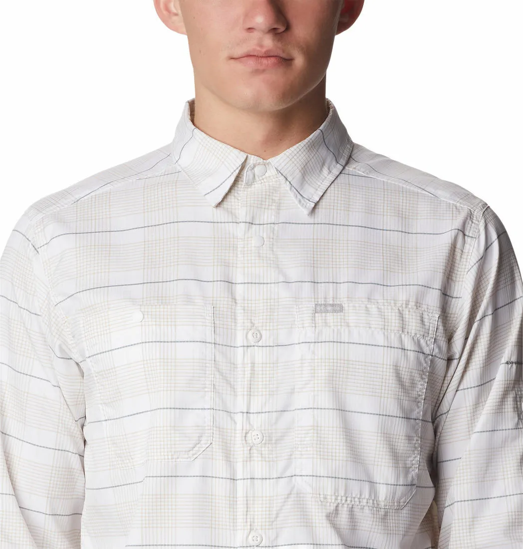 Columbia Men White Omni-Shade Silver Ridge Utility Lite Plaid Long Sleeve Shirt