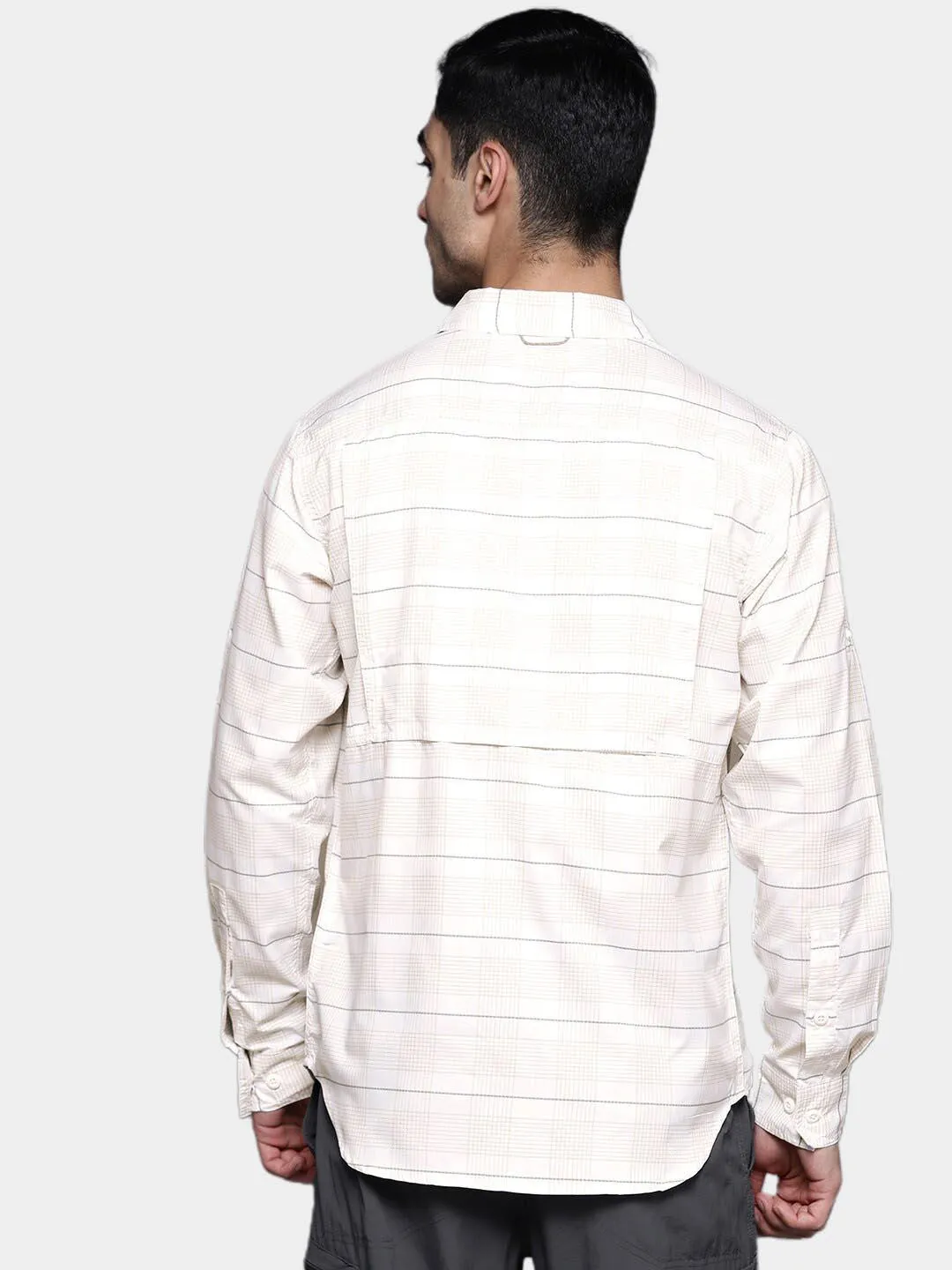 Columbia Men White Omni-Shade Silver Ridge Utility Lite Plaid Long Sleeve Shirt