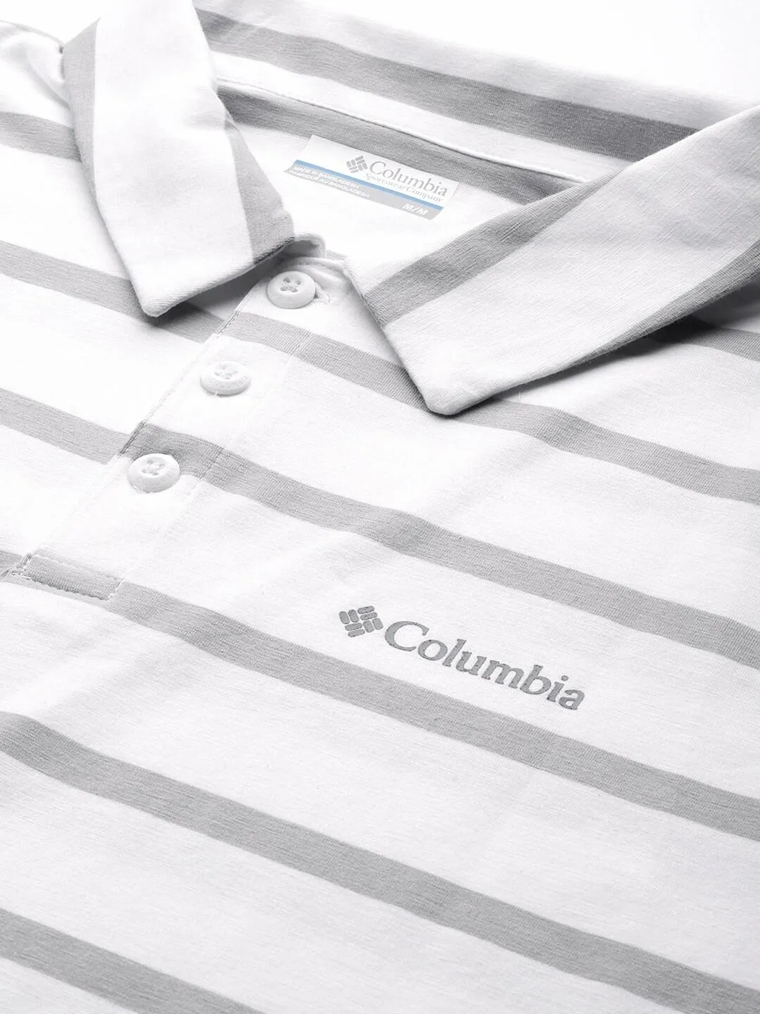 Columbia Men White Omni-Wick Sun Trek Polo Tshirt